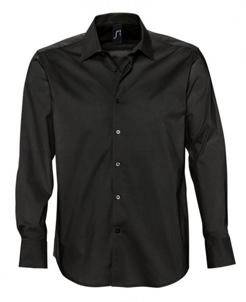 Рубашка мужская с длинным рукавом Brighton черная, размер M