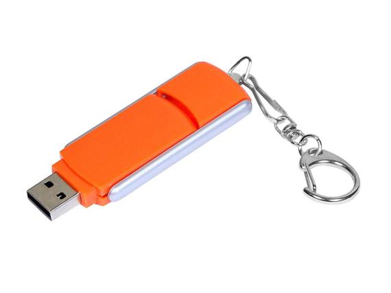 USB 2.0- флешка промо на 8 Гб с прямоугольной формы с выдвижным механизмом