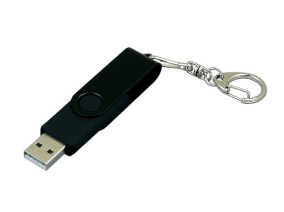 USB 3.0- флешка промо на 64 Гб с поворотным механизмом и однотонным металлическим клипом