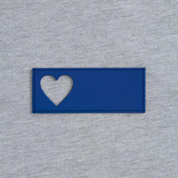 Лейбл из ПВХ с вырезом «Сердце», синий