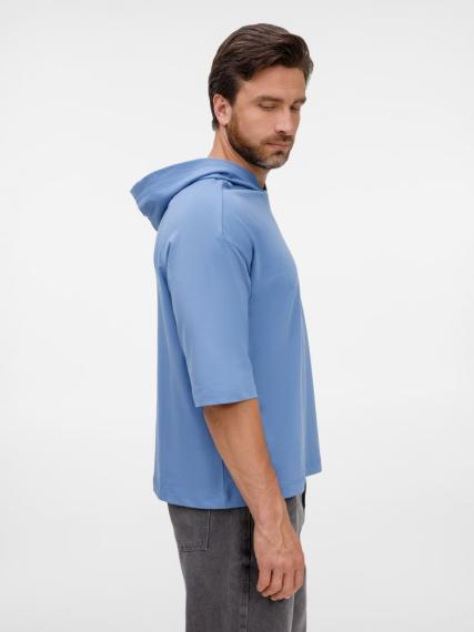 Футболка оверсай унисекс с капюшоном Neofit, синяя, размер XL/XXL