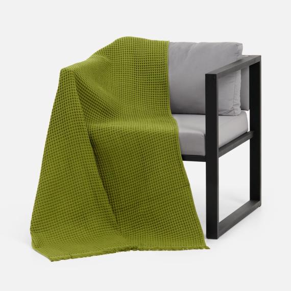 Плед вафельный Elenglect, зеленый