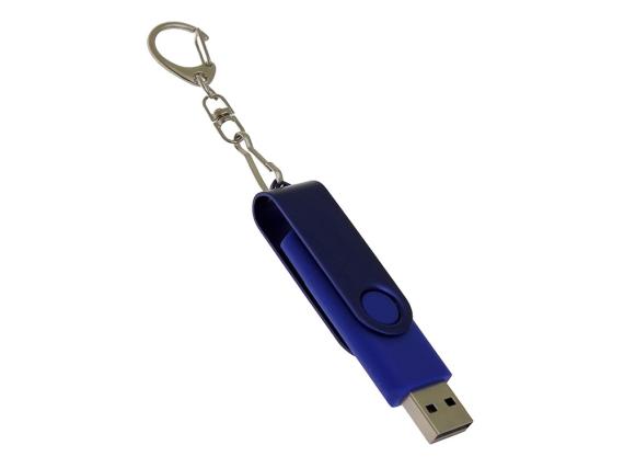 USB 2.0- флешка на 32 Гб с поворотным механизмом и дополнительным разъемом Type-C