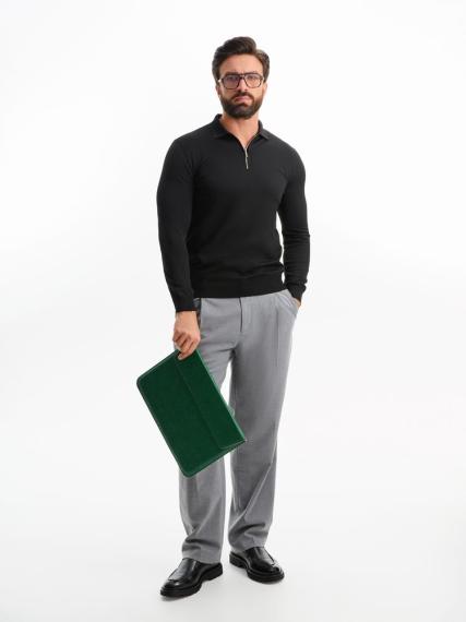 Рубашка поло мужская с длинным рукавом Terrazzo, черная, размер S/M