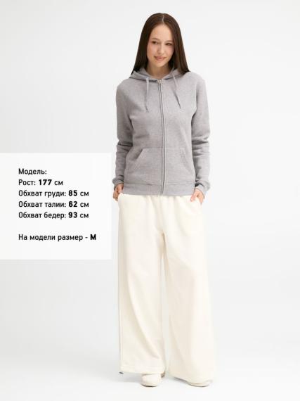 Толстовка женская на молнии с капюшоном Seven Women 290, серый меланж, размер L