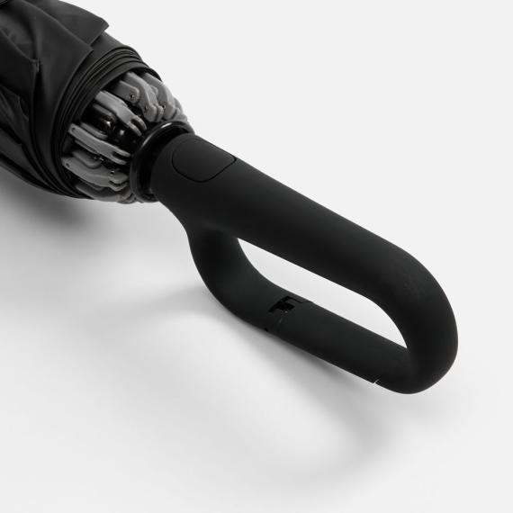 Зонт обратного сложения с ручкой-карабином Foldberry, черный