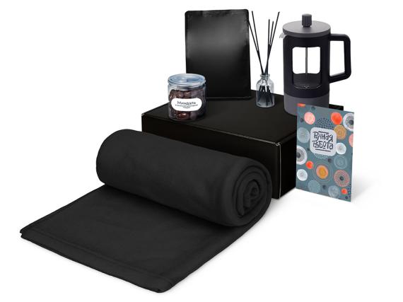 Подарочный набор «Re:y. Vive» с пледом, френч-прессом и кофе