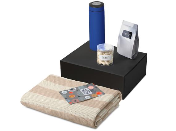 Подарочный набор «Re:y. Warm» с пледом, термосом и чаем