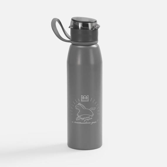 Бутылка для воды Billy Gym, матовая серая