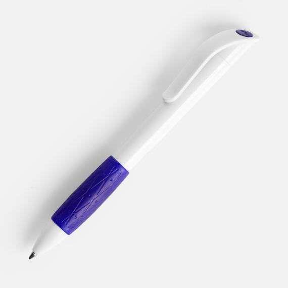 Ручка шариковая Grip, белая с синим