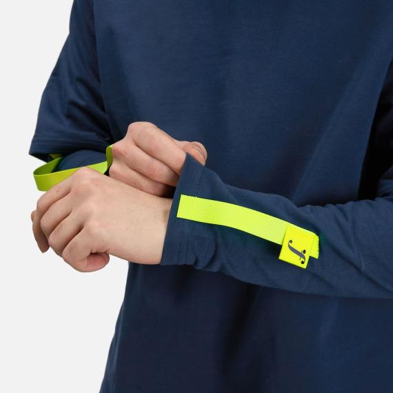 Футболка оверсайз с двойным рукавом Kosmos, темно-синяя, размер M/L