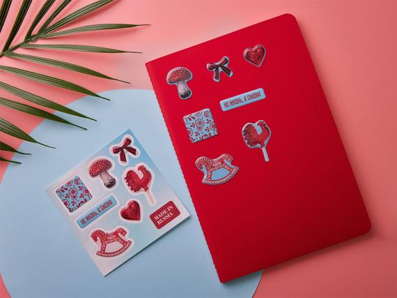 Сет объемных стикеров из эпоксидной смолы